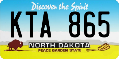 ND license plate KTA865