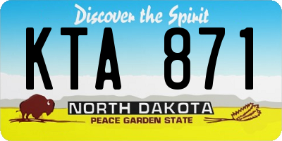 ND license plate KTA871