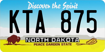 ND license plate KTA875