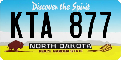 ND license plate KTA877