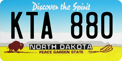 ND license plate KTA880