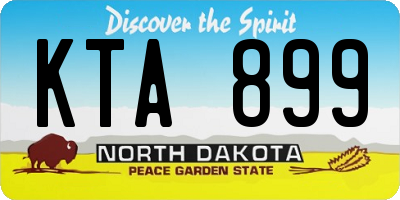 ND license plate KTA899