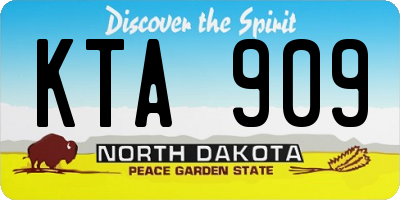 ND license plate KTA909