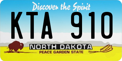 ND license plate KTA910