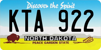 ND license plate KTA922