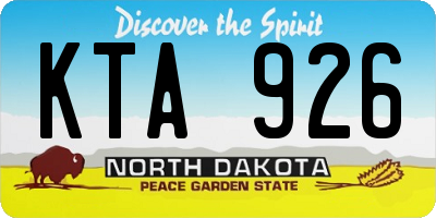 ND license plate KTA926