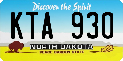 ND license plate KTA930