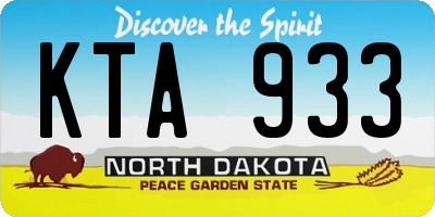 ND license plate KTA933