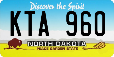 ND license plate KTA960