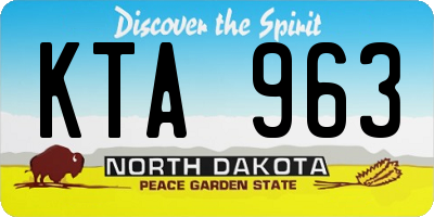 ND license plate KTA963