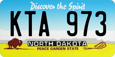 ND license plate KTA973