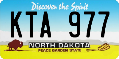 ND license plate KTA977