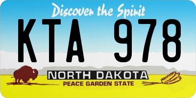 ND license plate KTA978