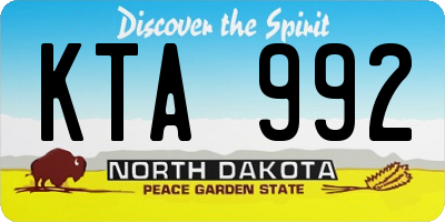ND license plate KTA992