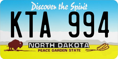 ND license plate KTA994