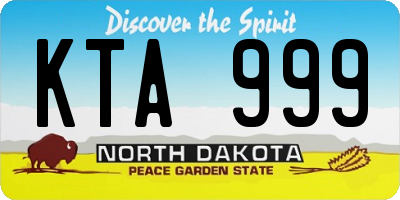 ND license plate KTA999