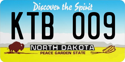 ND license plate KTB009