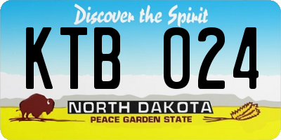 ND license plate KTB024