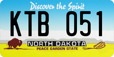 ND license plate KTB051