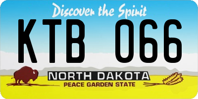 ND license plate KTB066