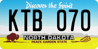 ND license plate KTB070