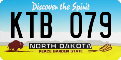 ND license plate KTB079