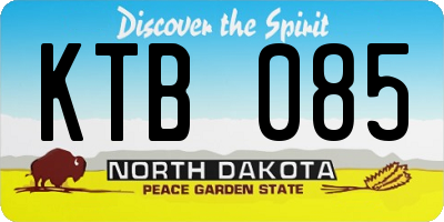 ND license plate KTB085