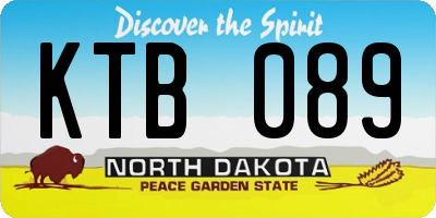 ND license plate KTB089