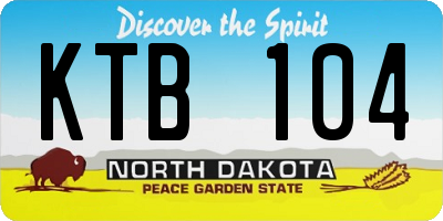 ND license plate KTB104