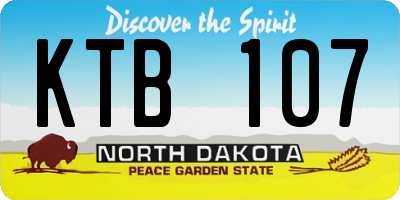 ND license plate KTB107