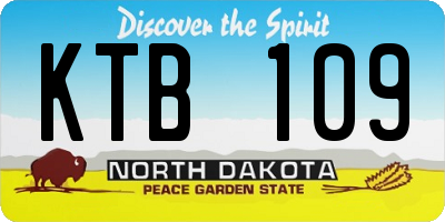 ND license plate KTB109