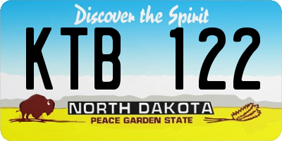 ND license plate KTB122