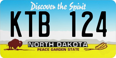 ND license plate KTB124