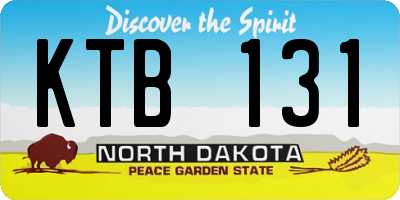 ND license plate KTB131