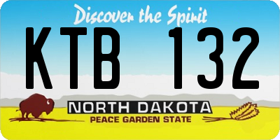 ND license plate KTB132