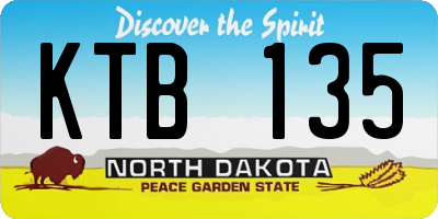 ND license plate KTB135