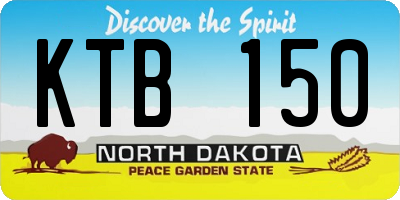 ND license plate KTB150