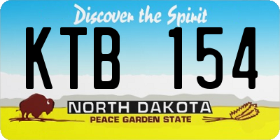 ND license plate KTB154