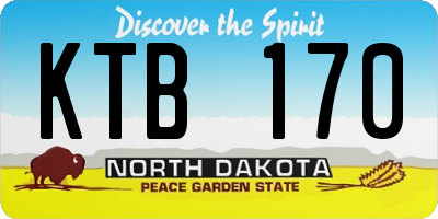 ND license plate KTB170
