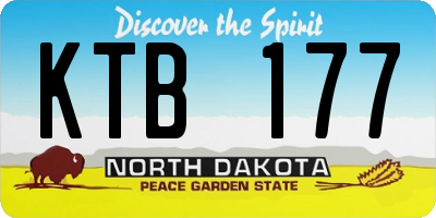ND license plate KTB177