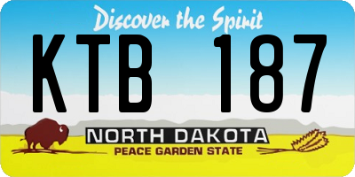ND license plate KTB187