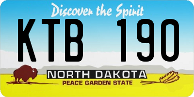 ND license plate KTB190