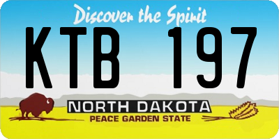 ND license plate KTB197