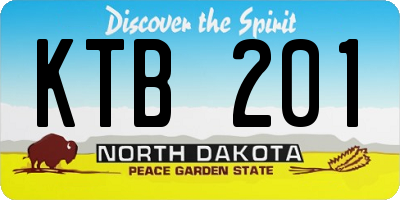 ND license plate KTB201