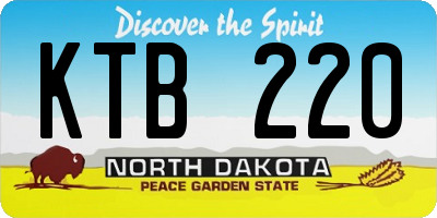 ND license plate KTB220