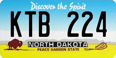 ND license plate KTB224