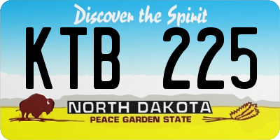 ND license plate KTB225