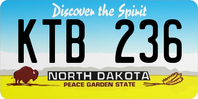 ND license plate KTB236