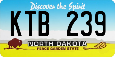 ND license plate KTB239