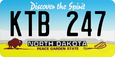 ND license plate KTB247